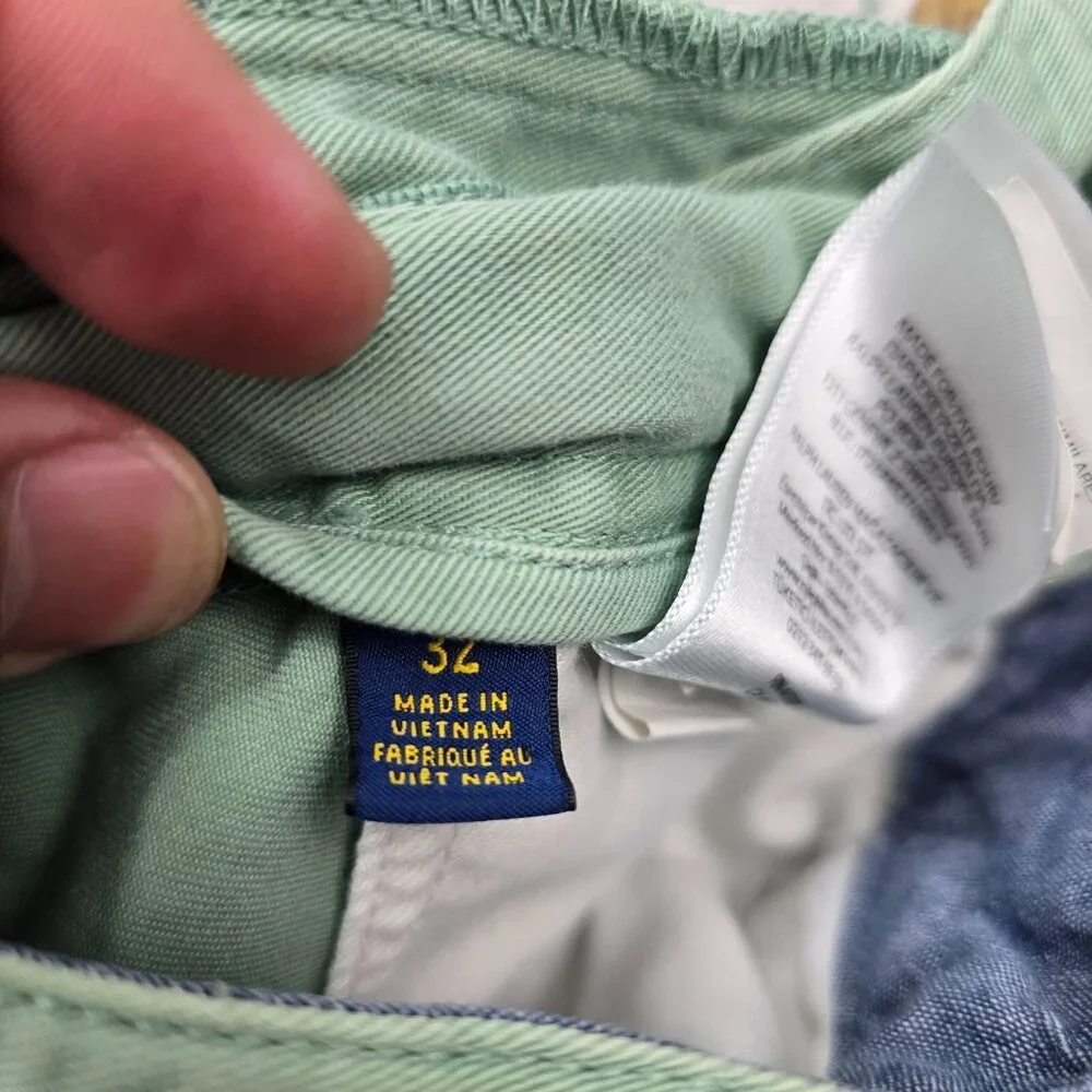Polo Ralph‎ Lauren Shorts Mens 32 Light Green Chino Relaxed Fit Summer Casual